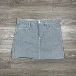 Gap Navy White Pinstripe Mini Skirt Cotton Blend High Waist Size 10